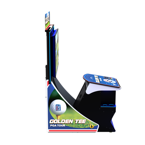 Image of Incredible Technologies Golden Tee PGA TOUR Home Edition-Arcade Games-Incredible Technologies-Deluxe-Side view-Game Room Shop