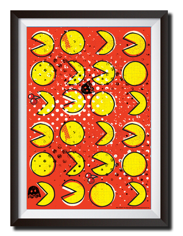 Image of Namco Arcade Wall Art-Poster Decorations-Namco-Pac Man Over Print Pattern Poster-Game Room Shop