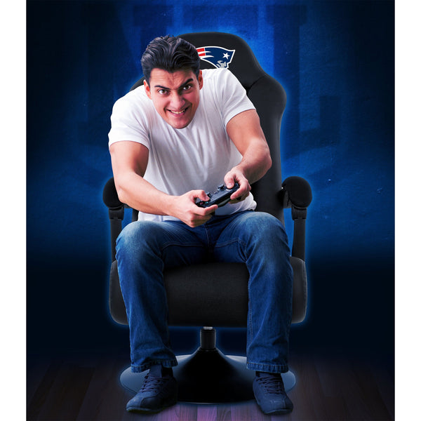 New England Patriots Ultra Gaming Chair with Bluetooth Speakers - Game Room Shop