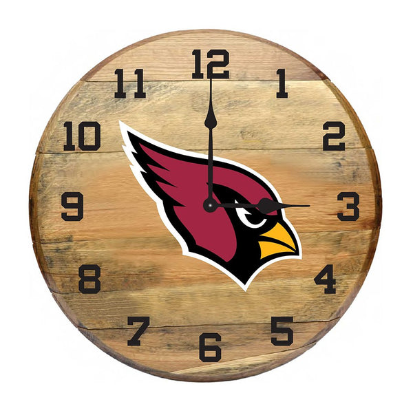 OAK BARREL CLOCK (Various Teams)-Decor-Imperial-ARIZONA CARDINALS-NFL-Game Room Shop