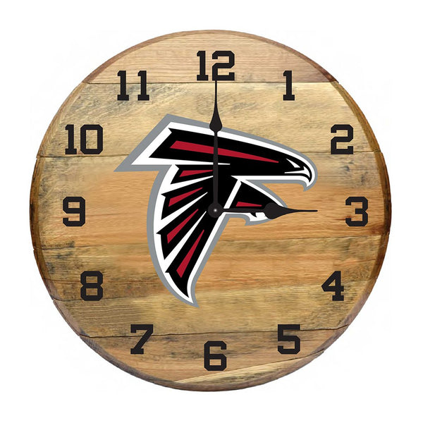 OAK BARREL CLOCK (Various Teams)-Decor-Imperial-ATLANTA FALCONS-NFL-Game Room Shop