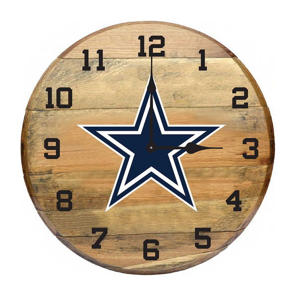 OAK BARREL CLOCK (Various Teams)-Decor-Imperial-DALLAS COWBOYS-NFL-Game Room Shop