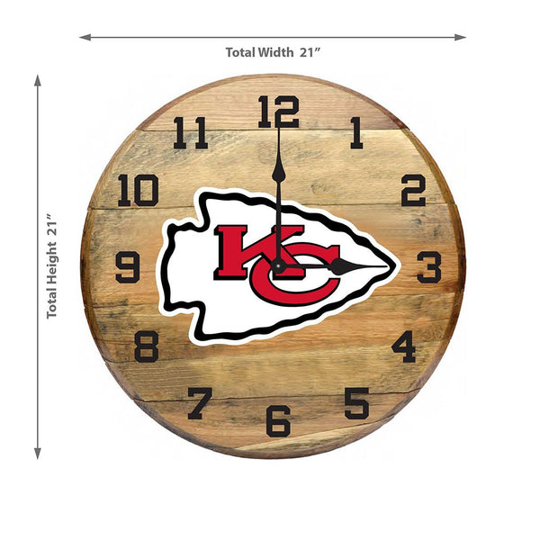 OAK BARREL CLOCK (Various Teams)-Decor-Imperial-GREEN BAY PACKERS-NFL-Game Room Shop