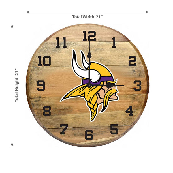 OAK BARREL CLOCK (Various Teams)-Decor-Imperial-GREEN BAY PACKERS-NFL-Game Room Shop