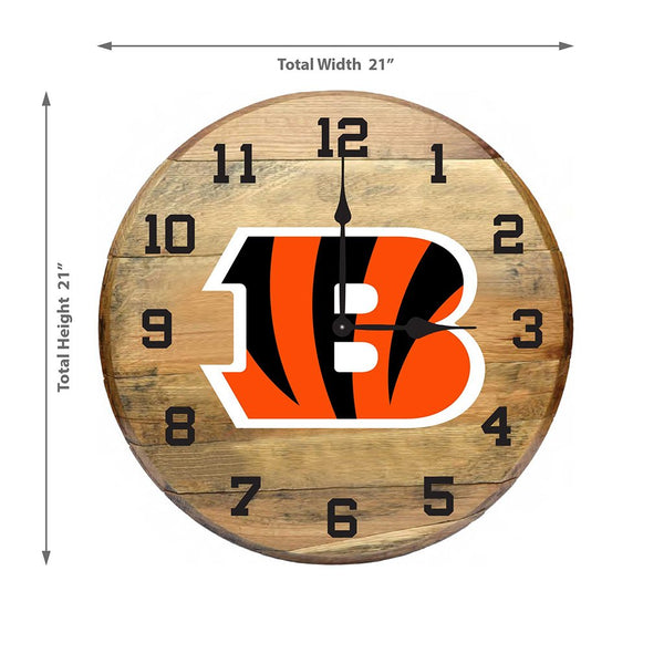 OAK BARREL CLOCK (Various Teams)-Decor-Imperial-GREEN BAY PACKERS-NFL-Game Room Shop