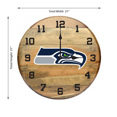 Image of OAK BARREL CLOCK (Various Teams)-Decor-Imperial-GREEN BAY PACKERS-NFL-Game Room Shop