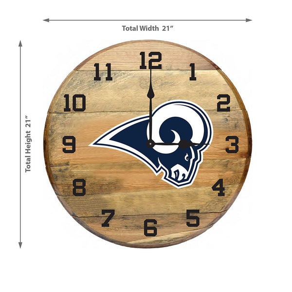 OAK BARREL CLOCK (Various Teams)-Decor-Imperial-GREEN BAY PACKERS-NFL-Game Room Shop