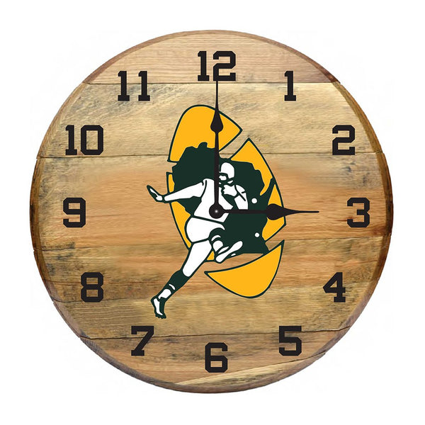 OAK BARREL CLOCK (Various Teams)-Decor-Imperial-GREEN BAY PACKERS-NFL-Game Room Shop