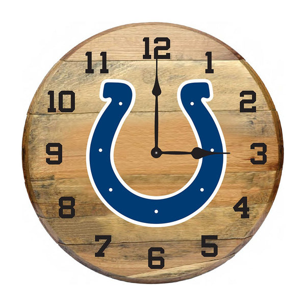 OAK BARREL CLOCK (Various Teams)-Decor-Imperial-INDIANAPOLIS COLTS-NFL-Game Room Shop