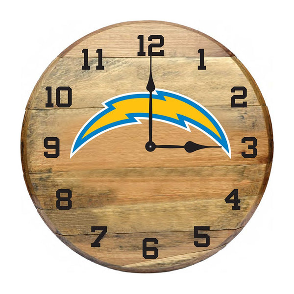 OAK BARREL CLOCK (Various Teams)-Decor-Imperial-LOS ANGELES CHARGERS-NFL-Game Room Shop