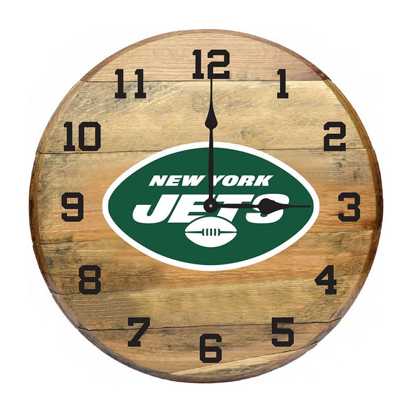 OAK BARREL CLOCK (Various Teams)-Decor-Imperial-NEW YORK JETS-NFL-Game Room Shop