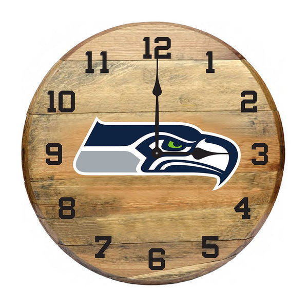 OAK BARREL CLOCK (Various Teams)-Decor-Imperial-SEATTLE SEAHAWKS-NFL-Game Room Shop