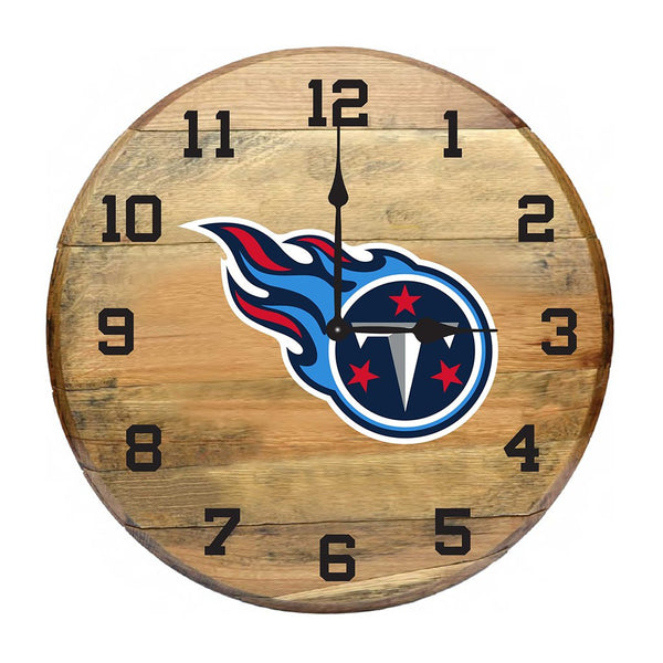 OAK BARREL CLOCK (Various Teams)-Decor-Imperial-TENNESSEE TITANS-NFL-Game Room Shop