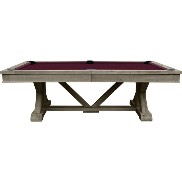 Playcraft Brazos River 8' Slate Pool Table - Leather Drop Pockets-Billiard Tables-Playcraft-Weathered Black-No Thank You-Game Room Shop