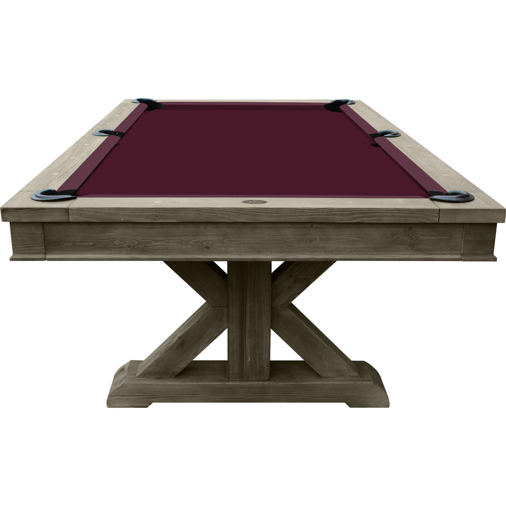 Playcraft Brazos River 8' Slate Pool Table - Leather Drop Pockets-Billiard Tables-Playcraft-Weathered Black-No Thank You-Game Room Shop