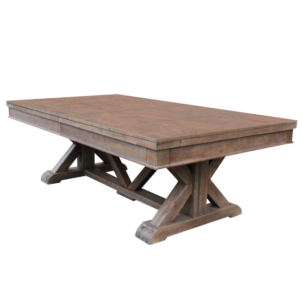 Playcraft Brazos River 8' Slate Pool Table - Leather Drop Pockets-Billiard Tables-Playcraft-Weathered Black-No Thank You-Game Room Shop