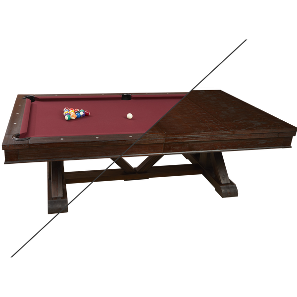 Playcraft Brazos River 8' Slate Pool Table - Leather Drop Pockets-Billiard Tables-Playcraft-Weathered Black-No Thank You-Game Room Shop