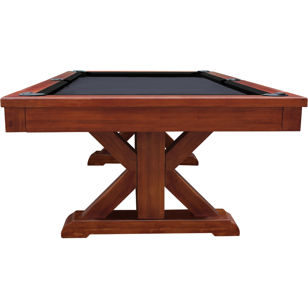 Playcraft Brazos River 8' Slate Pool Table - Leather Drop Pockets-Billiard Tables-Playcraft-Weathered Black-No Thank You-Game Room Shop
