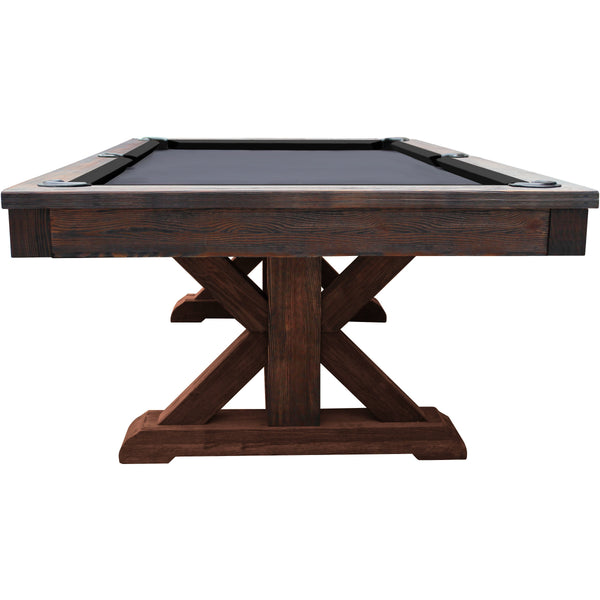 Playcraft Brazos River 8' Slate Pool Table - Leather Drop Pockets-Billiard Tables-Playcraft-Weathered Black-No Thank You-Game Room Shop