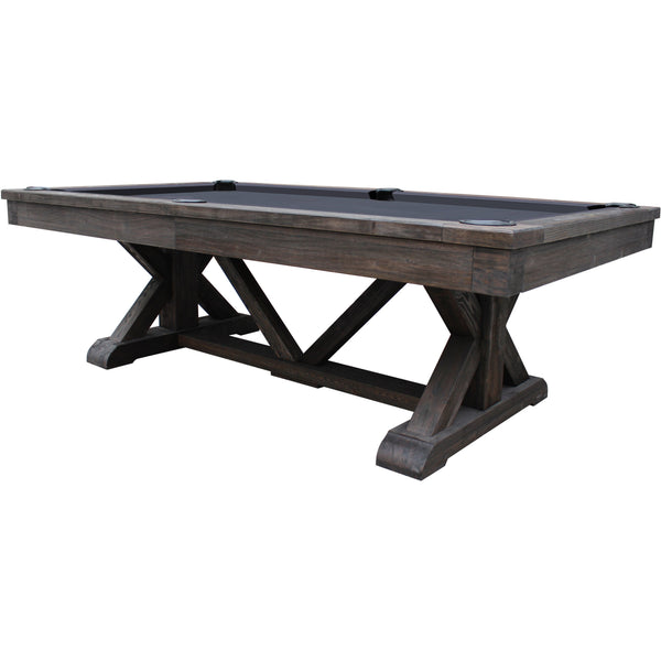 Playcraft Brazos River 8' Slate Pool Table - Leather Drop Pockets-Billiard Tables-Playcraft-Weathered Black-No Thank You-Game Room Shop