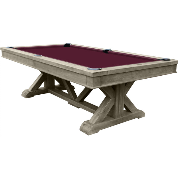 Playcraft Brazos River 8' Slate Pool Table - Leather Drop Pockets-Billiard Tables-Playcraft-Weathered Black-No Thank You-Game Room Shop