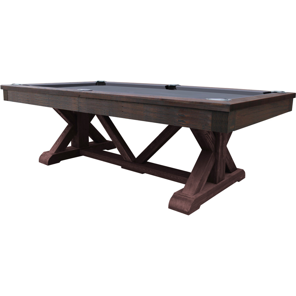 Playcraft Brazos River 8' Slate Pool Table - Leather Drop Pockets-Billiard Tables-Playcraft-Weathered Brown-No Thank You-Game Room Shop