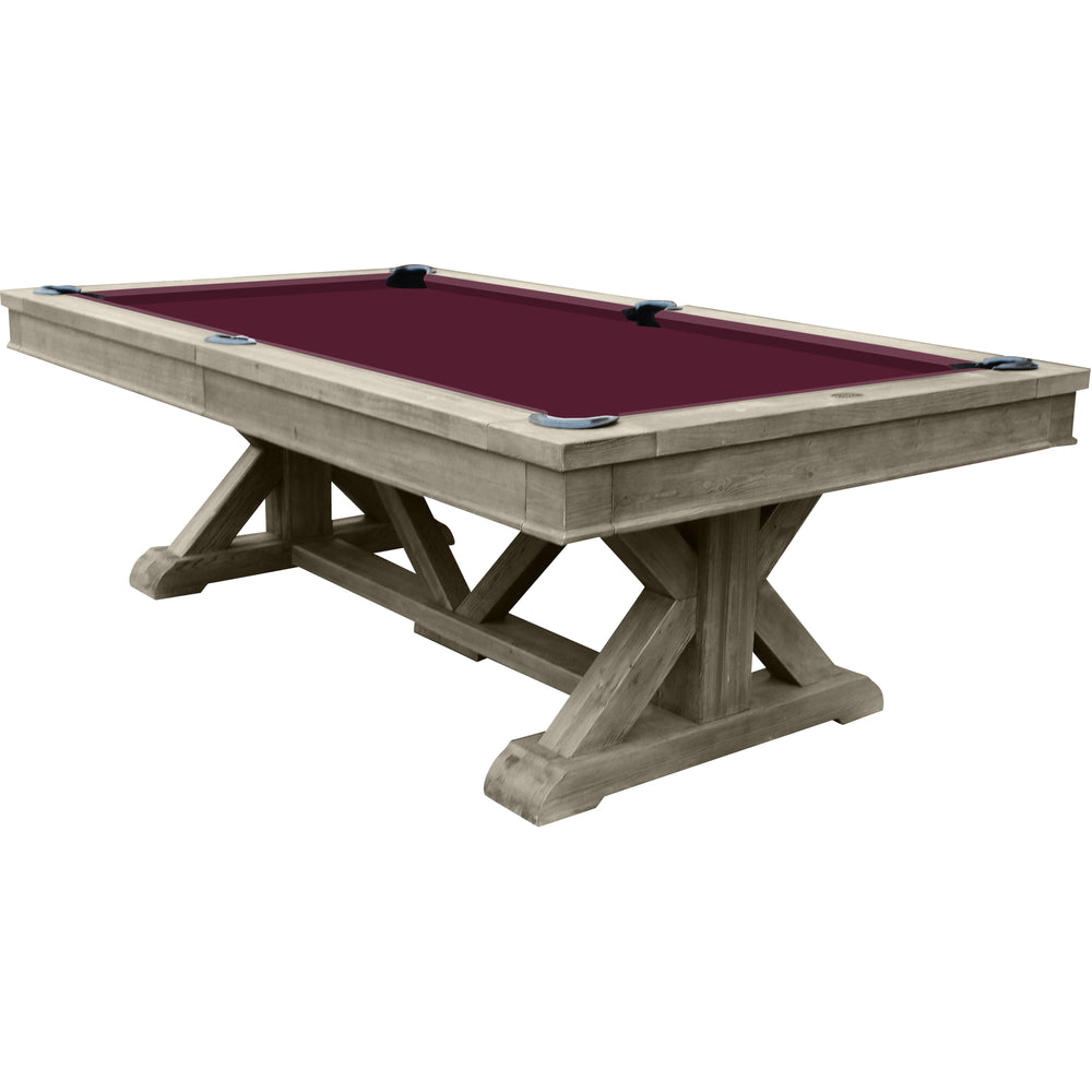 Playcraft Brazos River 8' Slate Pool Table - Leather Drop Pockets-Billiard Tables-Playcraft-Weathered Grey-No Thank You-Game Room Shop