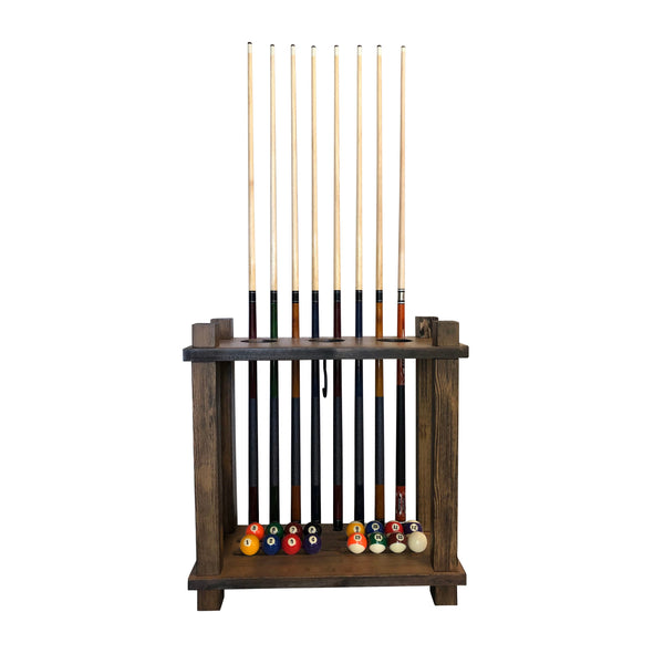 Playcraft Premium Hardwood Billiard Floor Rack-Billiard Cue Racks-Playcraft-Weathered Bark-Game Room Shop