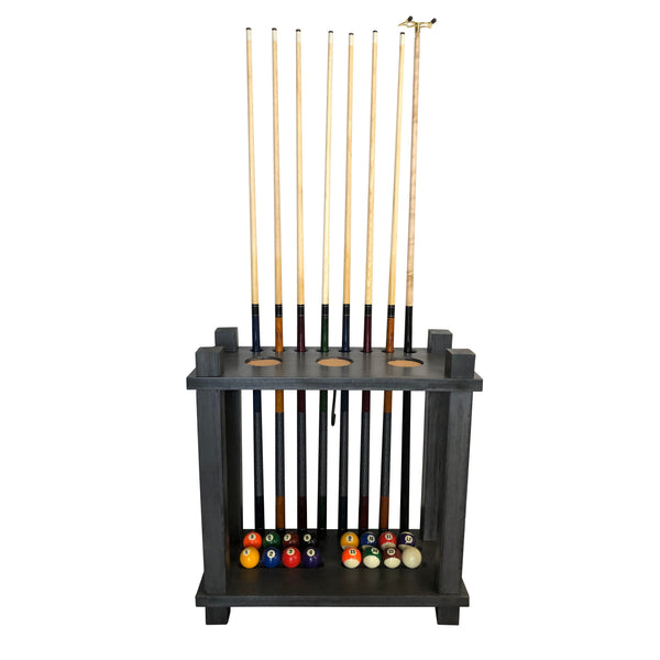 Playcraft Premium Hardwood Billiard Floor Rack-Billiard Cue Racks-Playcraft-Weathered Raven-Game Room Shop