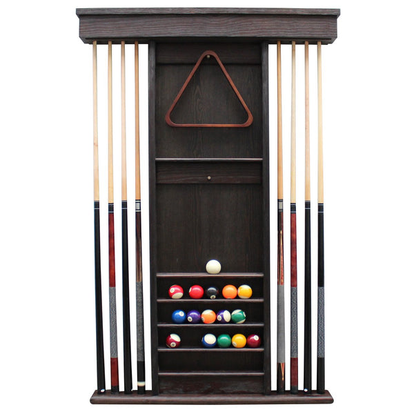 Playcraft Premium Hardwood Billiard Wall Racks-Pool Cue Racks & Holders-Playcraft-Weathered Black-Game Room Shop