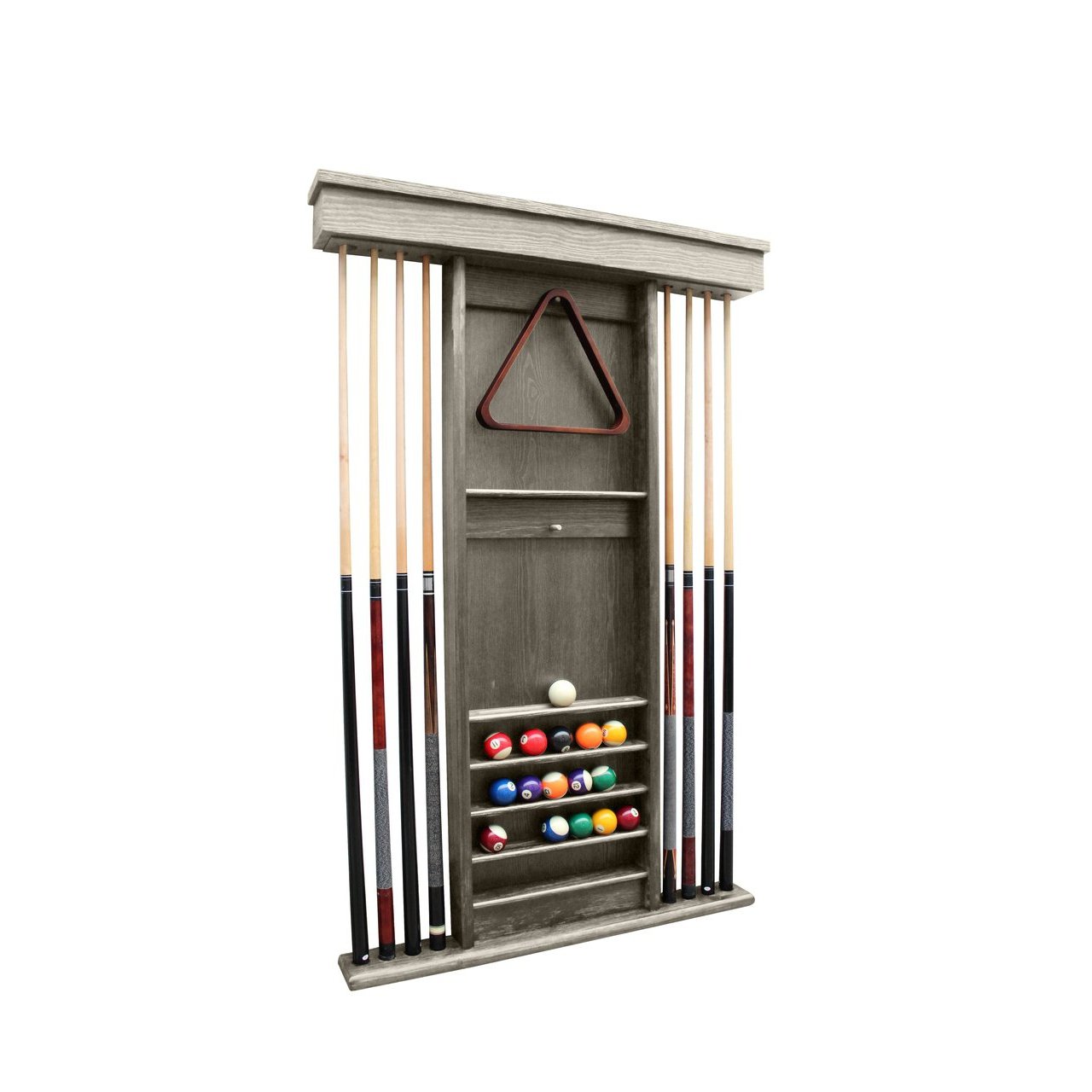 Playcraft Traditional Hardwood Billiard Wall Racks — Game Room Shop