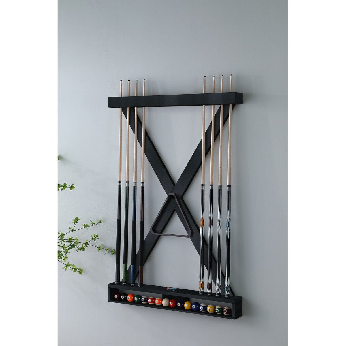 Playcraft X Style Hardwood 8 Cue Billiard Equipment Wall Rack — Game ...