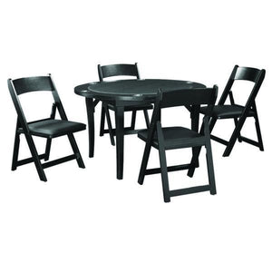 RAM Game Room 48" Folding Poker and Multi-Use Game Table Set with 4 Chairs - Black - Game Room Shop