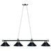 RAM Game Room 78" 4 Lt Billiard Light - Matte Blk/ St - Game Room Shop