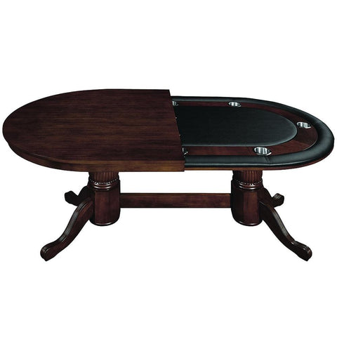 Image of RAM Game Room 84" Texas Hold'em Game Table with Dining Top - Cappuccino - Game Room Shop