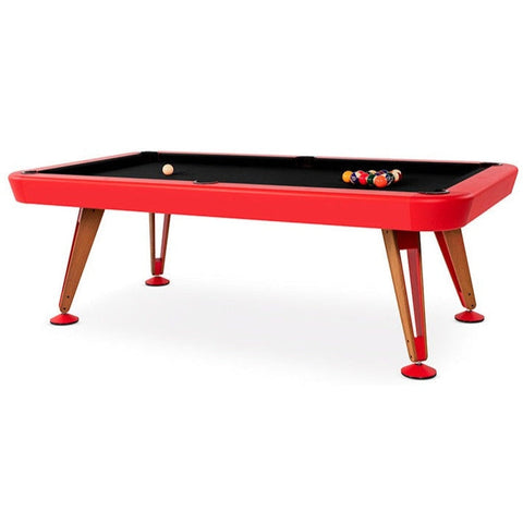 RS Barcelona Indoor Diagonal Pool Table-Billiard Tables-RS Barcelona-7ft Length-Red-Game Room Shop