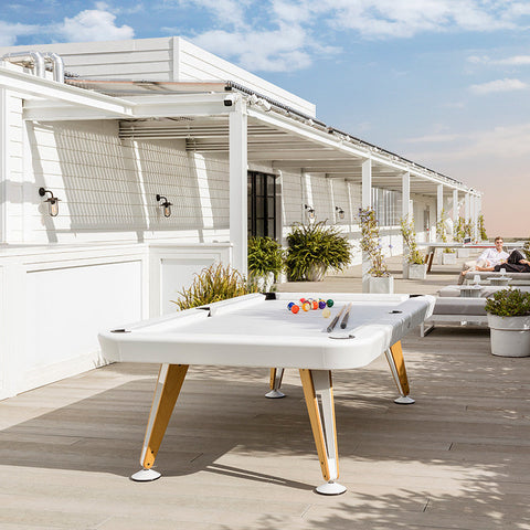RS Barcelona Outdoor Diagonal Pool Table-Billiard Tables-RS Barcelona-7ft Length-White-Game Room Shop