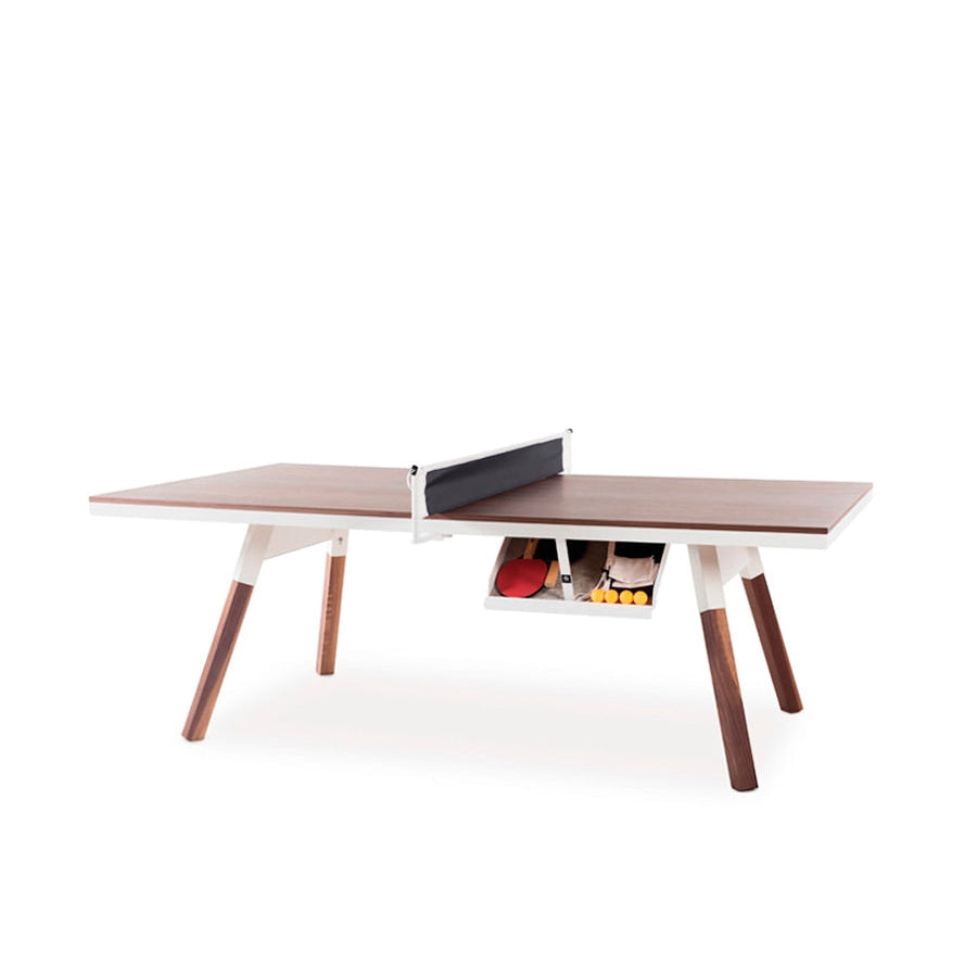 RS Barcelona You and Me Indoor Ping Pong Table-Table Tennis Table-RS Barcelona-Walnut/White-Small-Game Room Shop