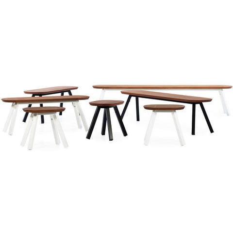 RS Barcelona You and Me Bench Indoor/Outdoor Iroko Wood-Furniture-RS Barcelona-Select an Option-Iroko WHITE-Game Room Shop