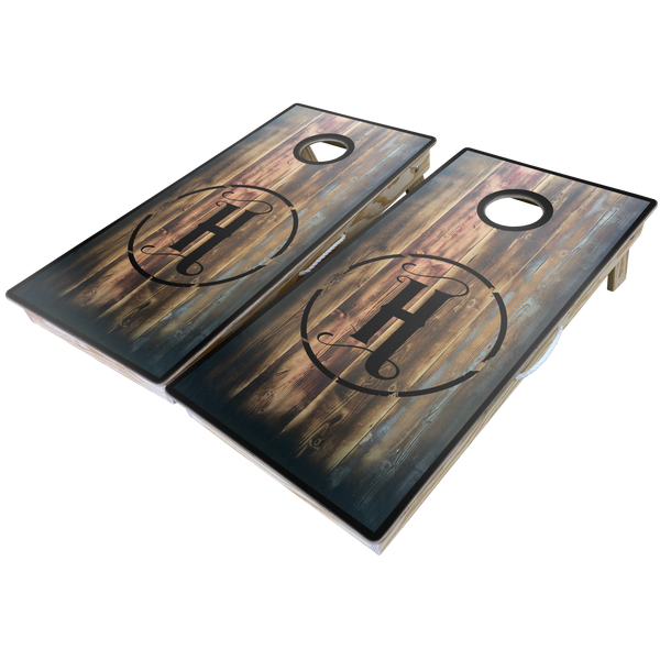 Rustic Theme Cornhole Boards-Cornhole-WGC-Standard Series-Barnwood Custom Design (Send us an email for design)-Game Room Shop