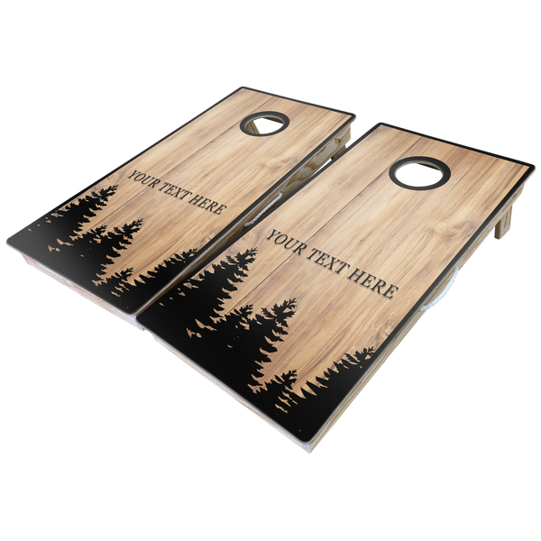 Rustic Theme Cornhole Boards-Cornhole-WGC-Standard Series-Rustic Custom Name (Send us an email for the text)-Game Room Shop