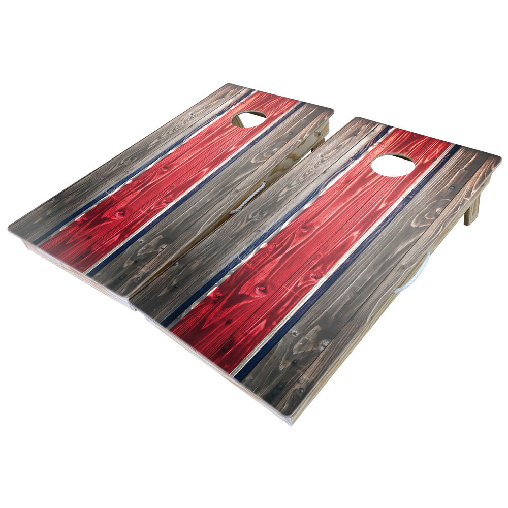 Rustic Theme Cornhole Boards-Cornhole-WGC-Standard Series-Rustic Red Stripe-Game Room Shop
