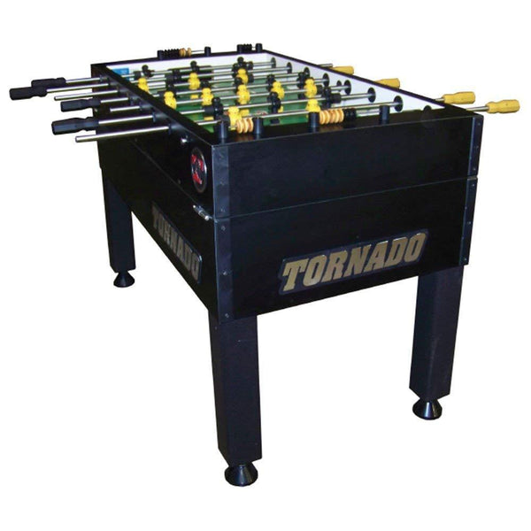 Tornado Platinum Tour Edition Foosball Table Matte Black Coin Operated - Game Room Shop