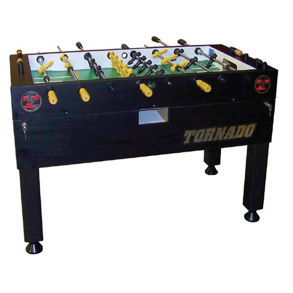 Tornado Platinum Tour Edition Foosball Table Matte Black Coin Operated - Game Room Shop