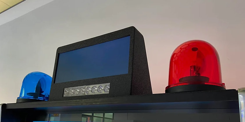 Ultra VP Optional Upgrades-VPCabs-Topper Monitor with Police Beacons & Strobe-Game Room Shop