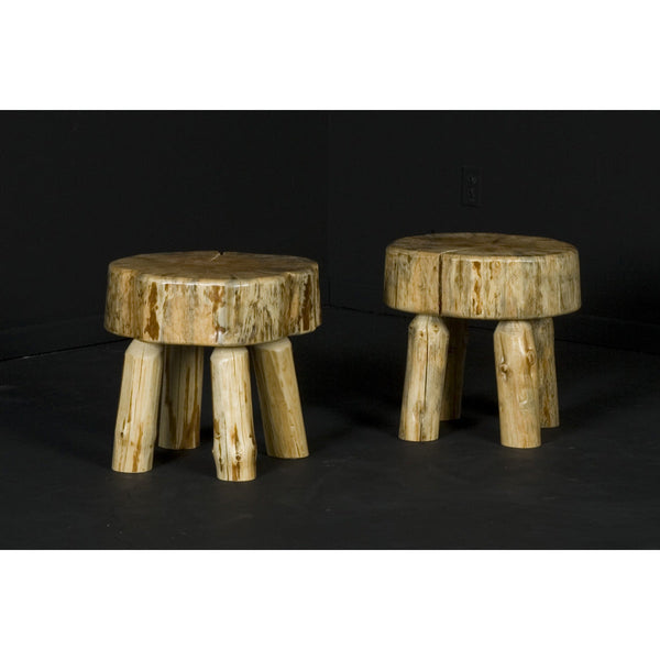 Viking Industries Log Sitting Stool-Bar Stool-Viking Log Furniture-Clear-Game Room Shop