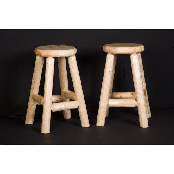 Viking Industries Northwoods Pub Stool-Bar Stool-Viking Log Furniture-24 Inches-Clear-Game Room Shop