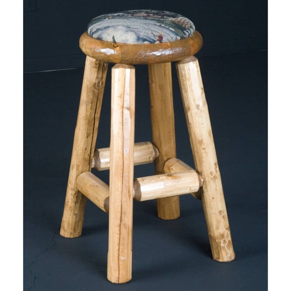 Viking Industries Northwoods Upholstered Pub Stool-Bar Stool-Viking Log Furniture-24 Inches-Clear-Game Room Shop