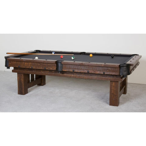 Image of Viking Northwoods Rustic Barnwood Cheyenne Pool Table - Dark Finish - Game Room Shop
