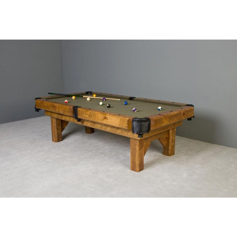 Image of Viking Northwoods Rustic Barnwood Timber Lodge Pool Table - Dark Finish-Billiards-Viking Log Furniture-7 Foot Table-Dark Finish-Game Room Shop
